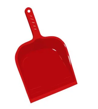 Red plastic scoop for dust Stock Illustration