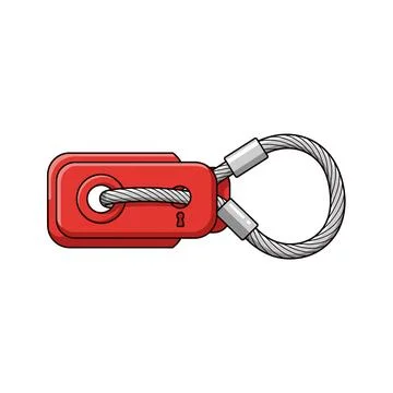 Red plastic security seal with wire fastener illustration Stock Illustration