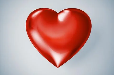 Red plastic shining heart. Stock Illustration