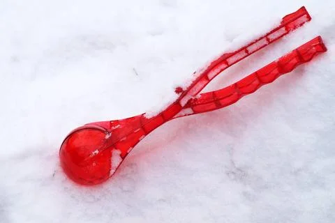 Red Plastic Snowball Sculpting Tool Stock Photos