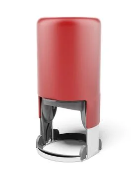 Red plastic stamp 스톡 일러스트