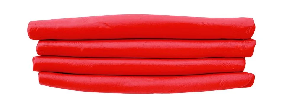 Red plasticine isolated on white background Stock Photos