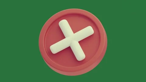 Red plate on button with white cross it plastic figure Stock Footage 335980424