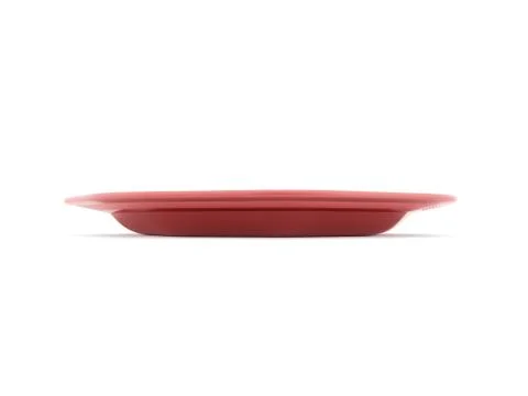 Red plate isolated rendered on white background Stock Illustration