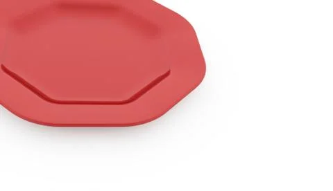 Red plate on white background concept Stock Illustration