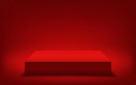 Red platform for product demo Stock Illustration