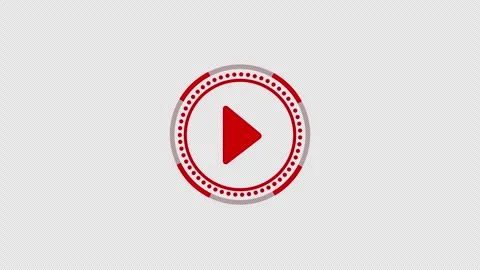A red play button animation surrounded by a glowing circular ring. Stock Footage 337080927