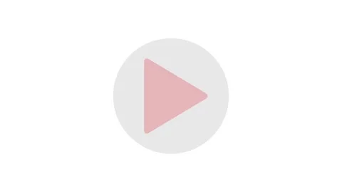 A red play button centered on a white background, indicating a video or aud.. Stock Footage 333571995