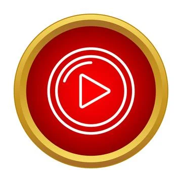 Red play button icon for media playback Illustrazione stock