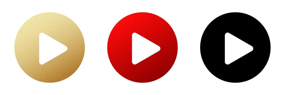 Red play button icon. Simple red play button. Stock Illustration