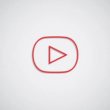 Red play button Stock Illustration