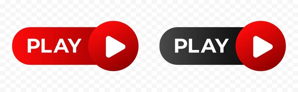 Red play button . Simple play button icon. Stock Illustration
