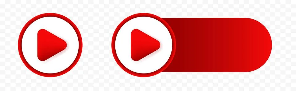 Red play button . Simple play button icon. Stock Illustration