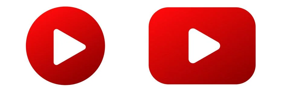 Red play button symbol. Red play button design. Stock Illustration