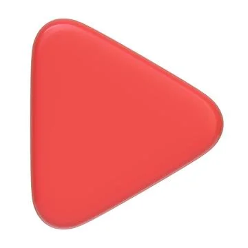 Red play button triangle icon isolated on a white background 스톡 일러스트