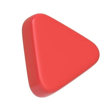 Red play button triangle icon isolated on a white background 스톡 일러스트