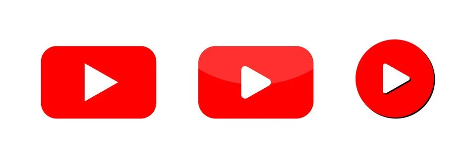 Red Play Button Vector EPS Icons collection. Stock Illustration