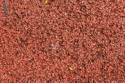 Red playground soft rubber surface Foto stock