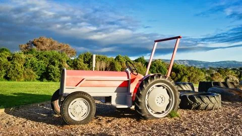 Red Playground Tractor Stock Photos