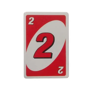 Red playing card with number two isolated isolated on white background Stock Photos