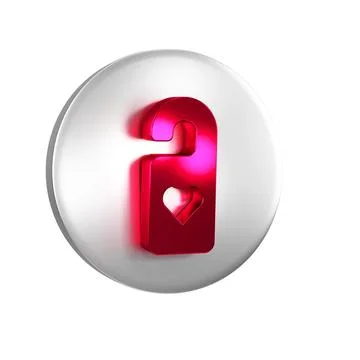Red Please do not disturb with heart icon isolated on transparent backgroun.. Illustration