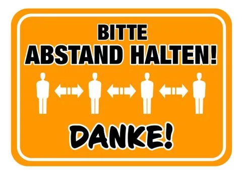 Red PLEASE KEEP YOUR DISTANCE sign vector illustration イラスト素材