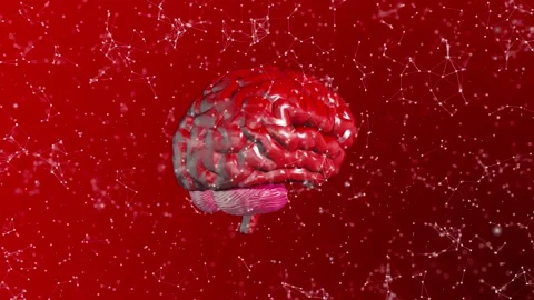 Red Plexus Brain Background Video stock 154937862