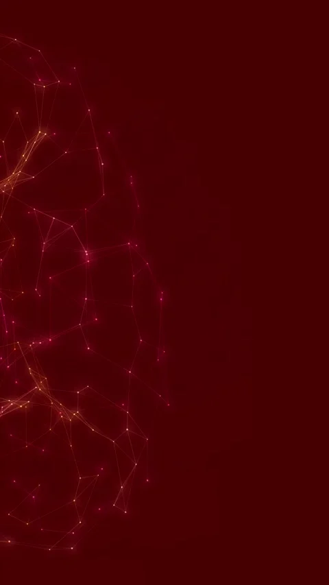 Red Plexus Network Ring Loop Animation in Vertical Format Stock Footage 346114672