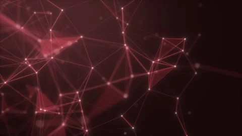 Red plexus network technology loop on dark energetic background Stock Footage 344306655