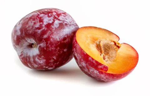 Red plum close up Stock Photos
