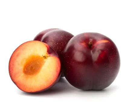 Red plum fruit Stock Photos