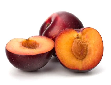 Red plum fruit Stock Photos