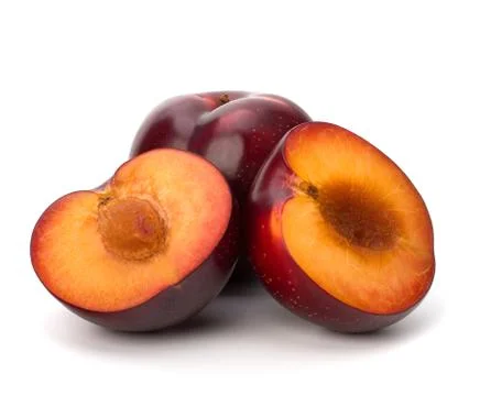 Red plum fruit Stock Photos