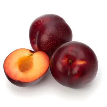 Red plum fruit Stock Photos