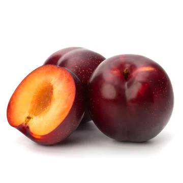 Red plum fruit Stock Photos