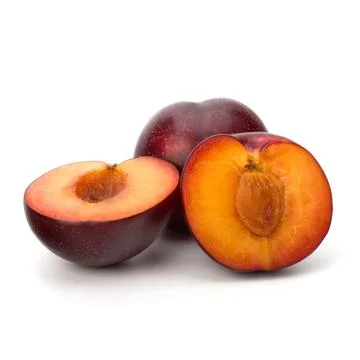 Red plum fruit Stock Photos