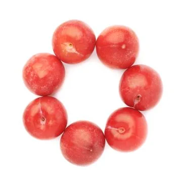 Red plums composition isolated Foto stock