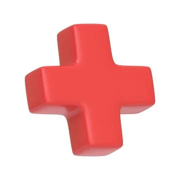 Red plus sign isolated on white background Stock Illustration