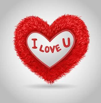 Red plush heart Stock Illustration