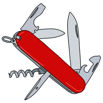The red pocket knife Stock Illustration