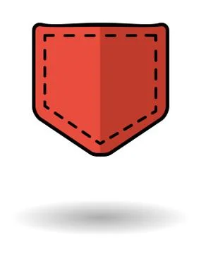 Red pocket vector icon Illustrazione stock