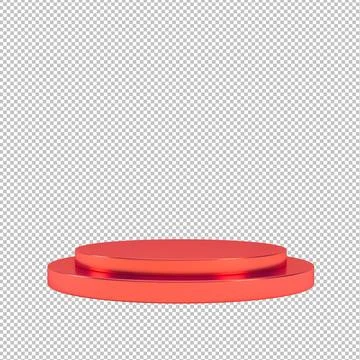 Red podium 3d render isolated on png background, Valentine's day concept po.. Stock Illustration