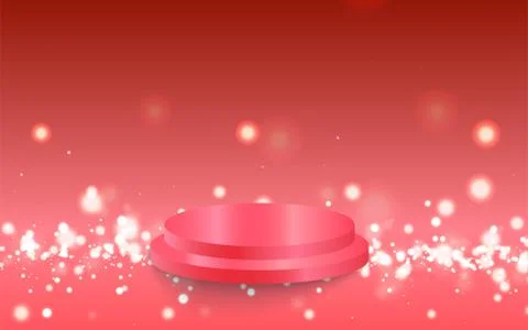 Red podium and red light in the studio room Stock Illustration