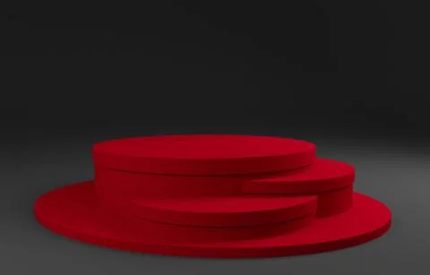 Red podium on an anthracite background Stock Illustration