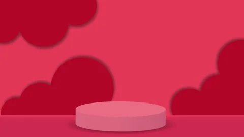 Red podium background animation with dotted clouds and shadows Stock Footage 312220845