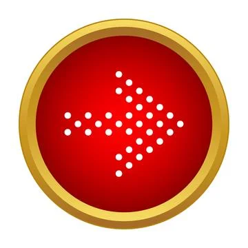 Red pointer arrow forward dotted icon design Stock Illustration