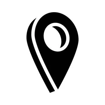 Red pointer map location glyph icon vector illustration Stock Illustration