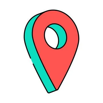 Red pointer map location icon color illustration Illustrazione stock