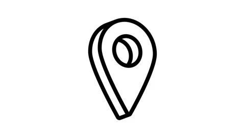 Red pointer map location line icon animation Stock Footage 326758862