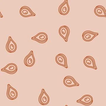 Red pointer map location line seamless pattern Illustrazione stock